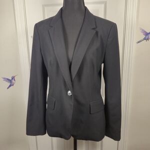 Zara Basic Tailored Black Single Breasted Blazer Classic Minimalist Size 6